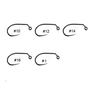 GC230B - BARBLESS ELITE SERIES - 1X STRONG, 1X SHORT, WIDE GAP JIG, BLACK NICKEL FINISH. 25 HOOKS PER PACK.