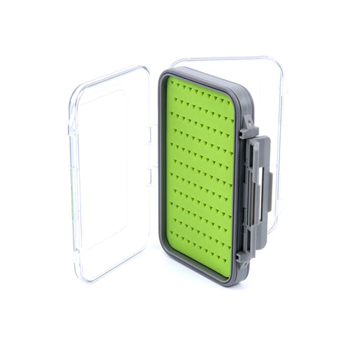 Large Silicone Slimline Waterproof Clear Lid Fly Box – Green